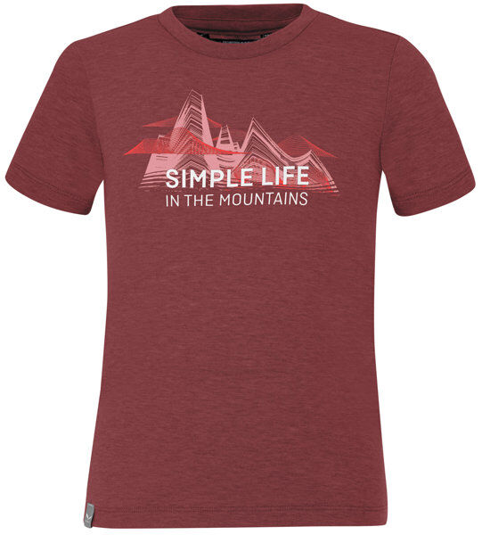 Salewa Simple Life Dri-Rel K - T-shirt - bambino Dark Red/Red/Pink 128
