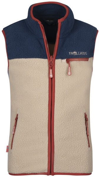 Trollkids Hemsedal - gilet in pile - bambino Beige/Blue/Red 152