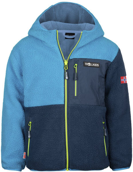 Trollkids Kids Aurlandsfjord JR - giacca in pile - bambino Blue/Light Blue/Yellow 152