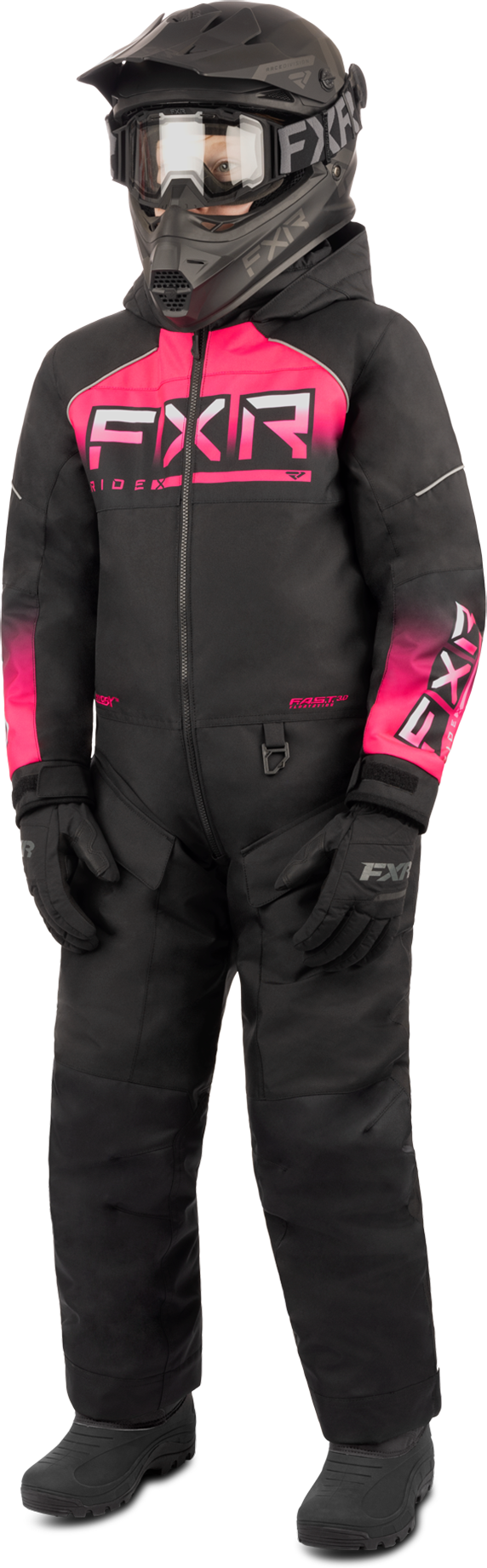 FXR Tuta Bambino  Recruit Nero-Fucsia Fade