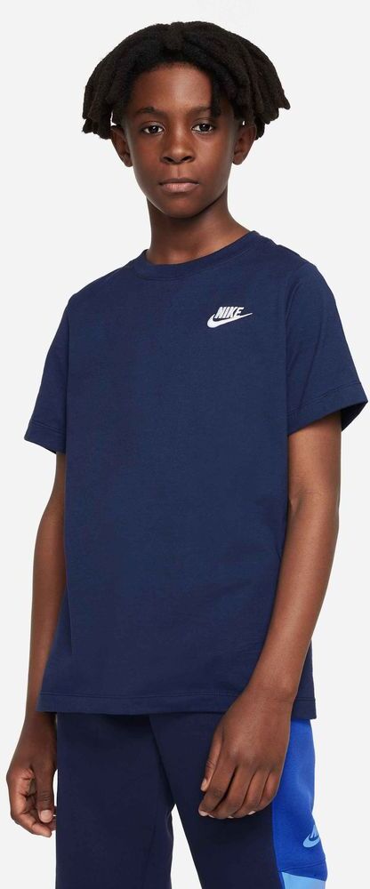 Nike Maglietta Sportswear Blu Navy e Bianco per Bambino AR5254-411 S