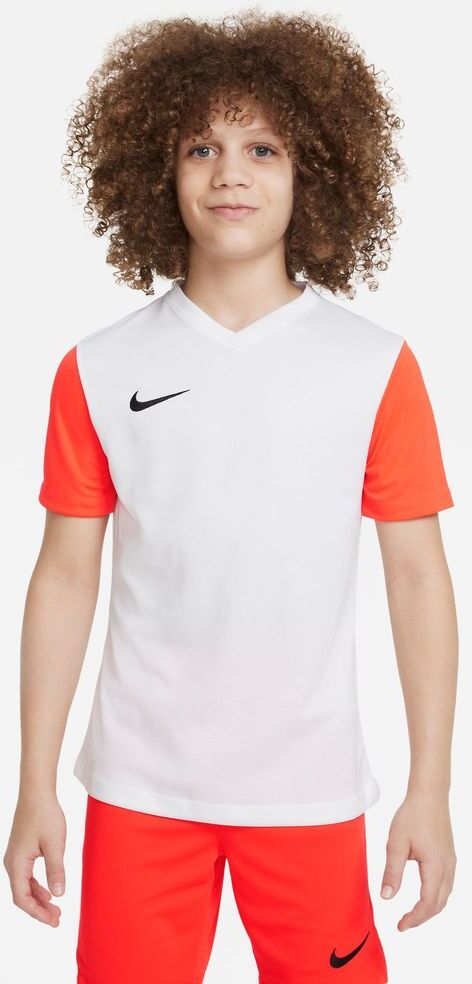 Nike Maglia Tiempo Premier II Bianco e Rosso per Bambino DH8389-101 XL