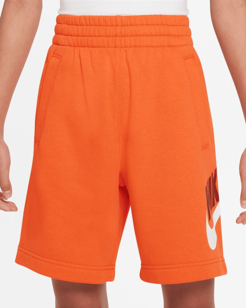 Nike Short Sportswear Club Fleece pour Enfant Couleur : Safety Orange/White/Dragon Red Taille : L L