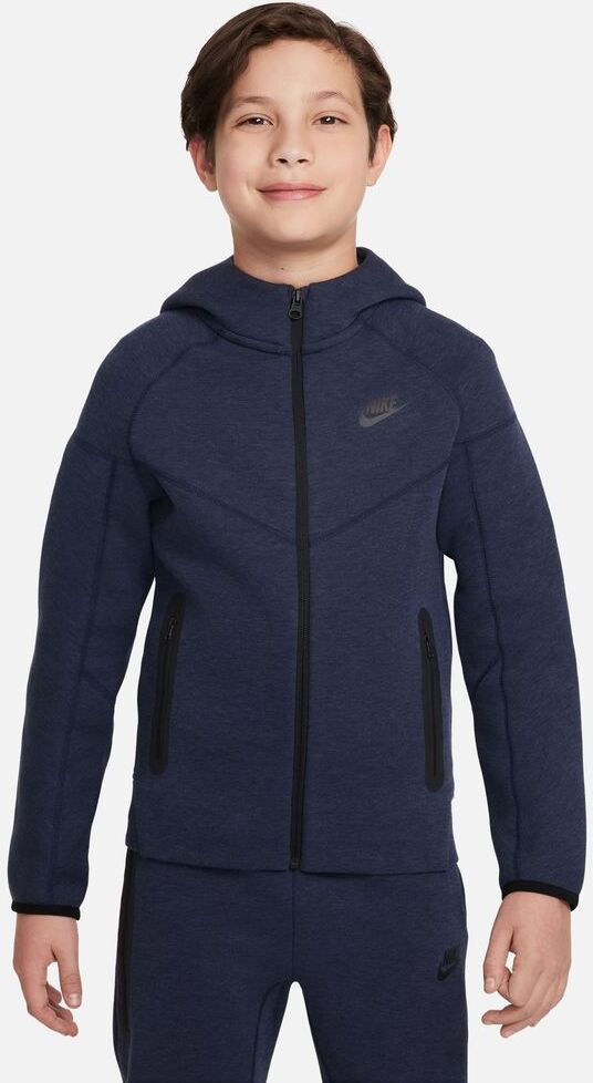 Nike Felpa con zip e cappuccio Sportswear Tech Fleece Blu Navy Bambino FD3285-473 M