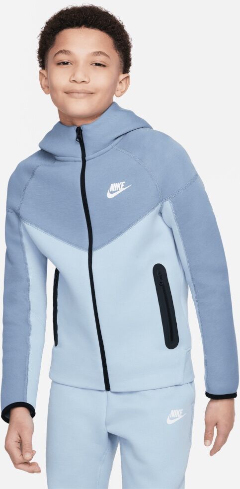 Nike Felpa con zip e cappuccio Sportswear Tech Fleece Cielo Blu Bambino FD3285-493 XL