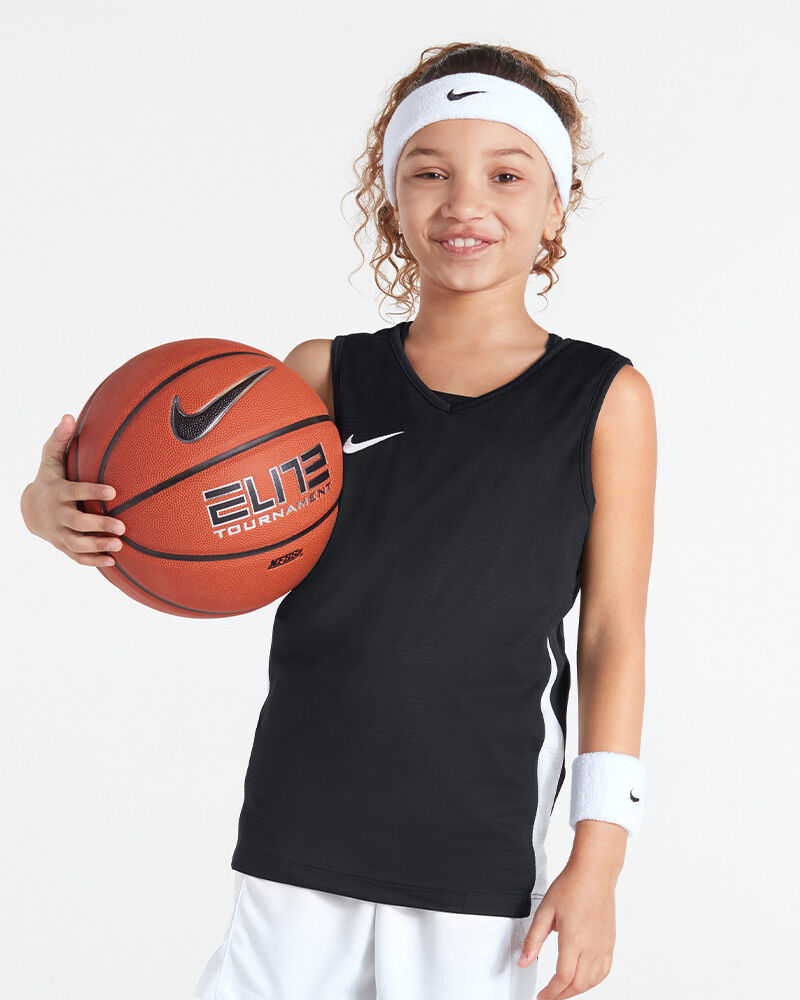 Nike Maglia da basket reversibile Team Bianco e Nero Bambino NT0204-010 XS