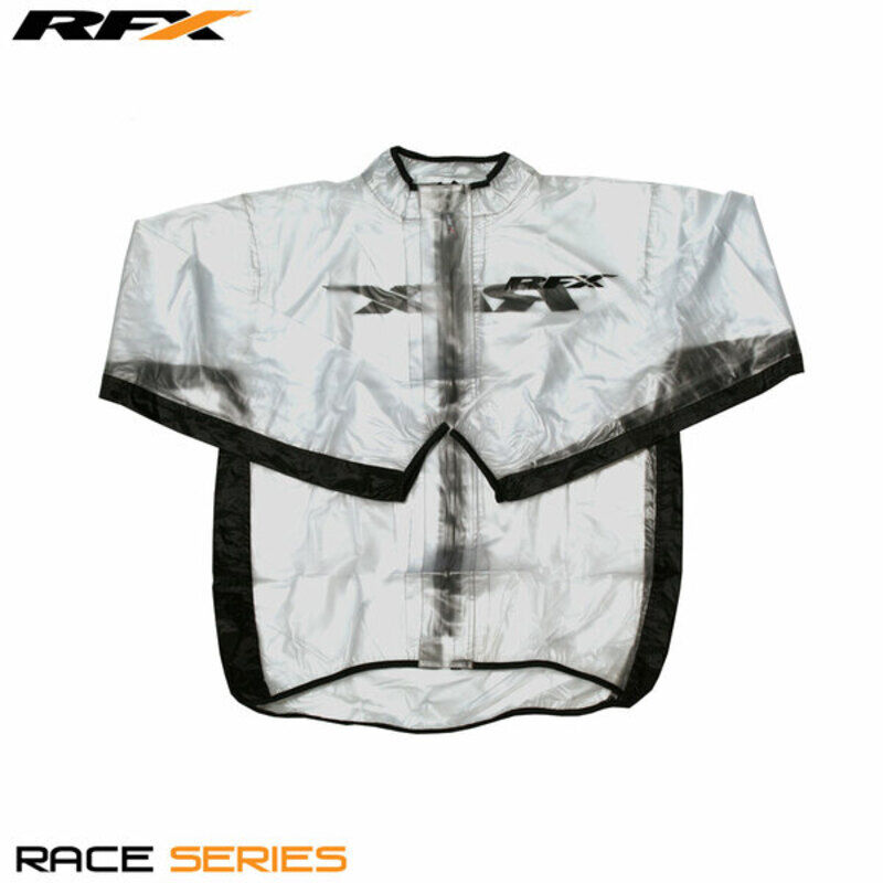 RFX Sport Giacca antipioggia  (Trasparente/Nero) - Taglia bambino XL (12-14 anni)