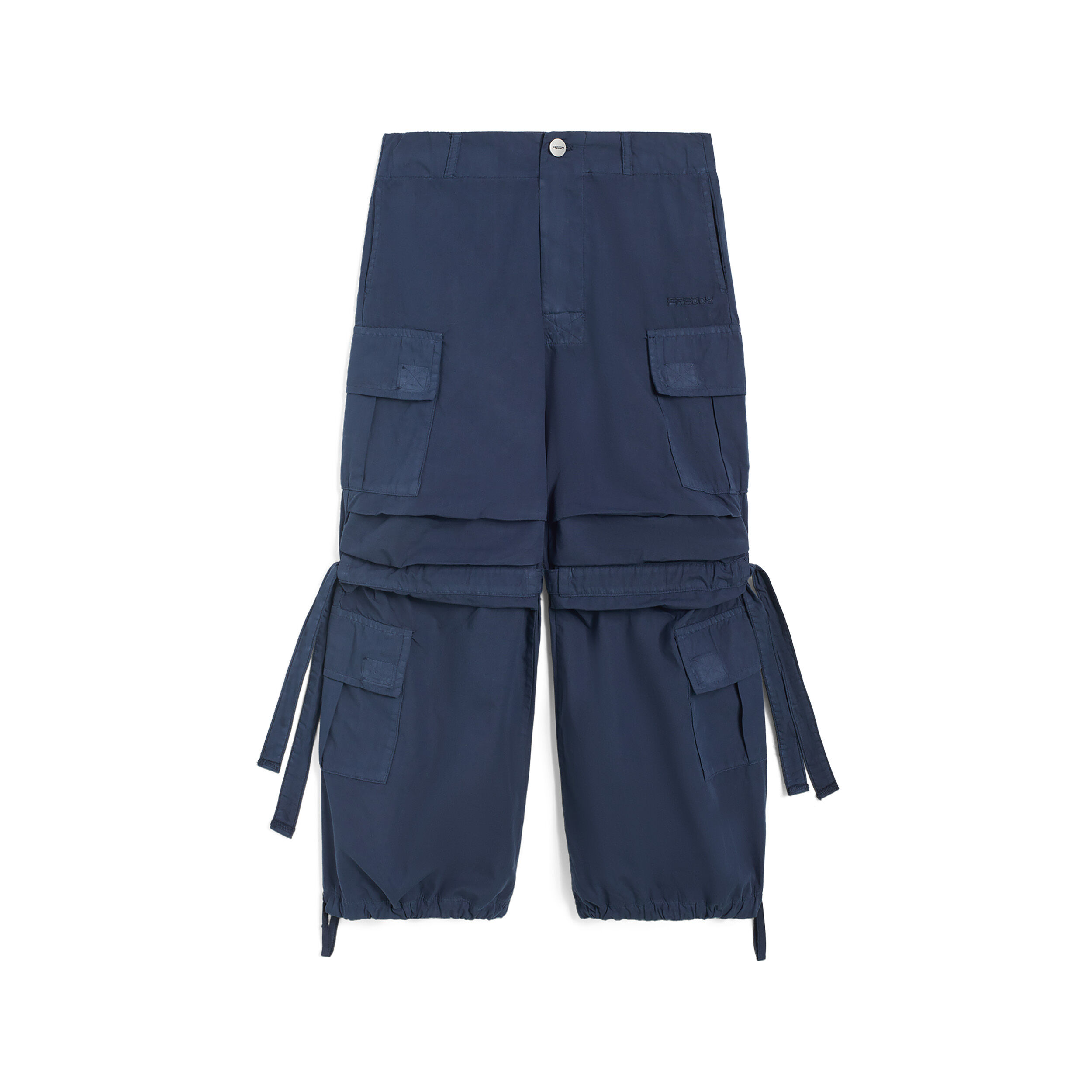 Freddy Pantaloni cargo da bambina in cotone tinto capo Blue Junior 4 Anni