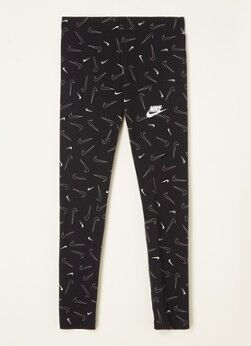 Nike Legging met all over logoprint - Zwart