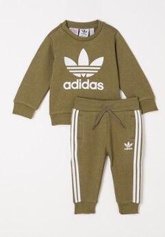 adidas Babyset met sweater en joggingbroek 2-delig - Mosgroen