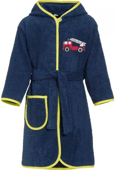 Playshoes badjas brandweer donkerblauw junior - Donkerblauw