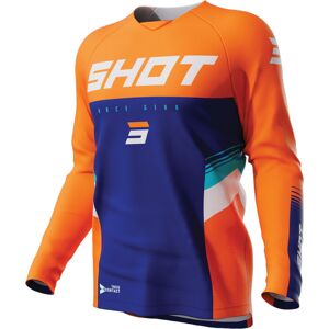 Shot Draw Tracer Barn Motocross Jersey 12 - 14 13 - 14 12/14 12 år 13 år Blå Oransje