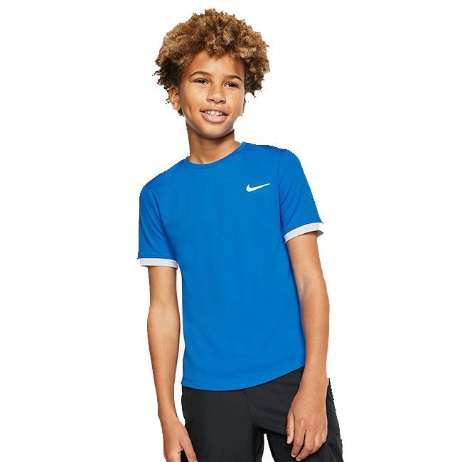 Nike Dry-Fit Tee Boy Blue/White 128