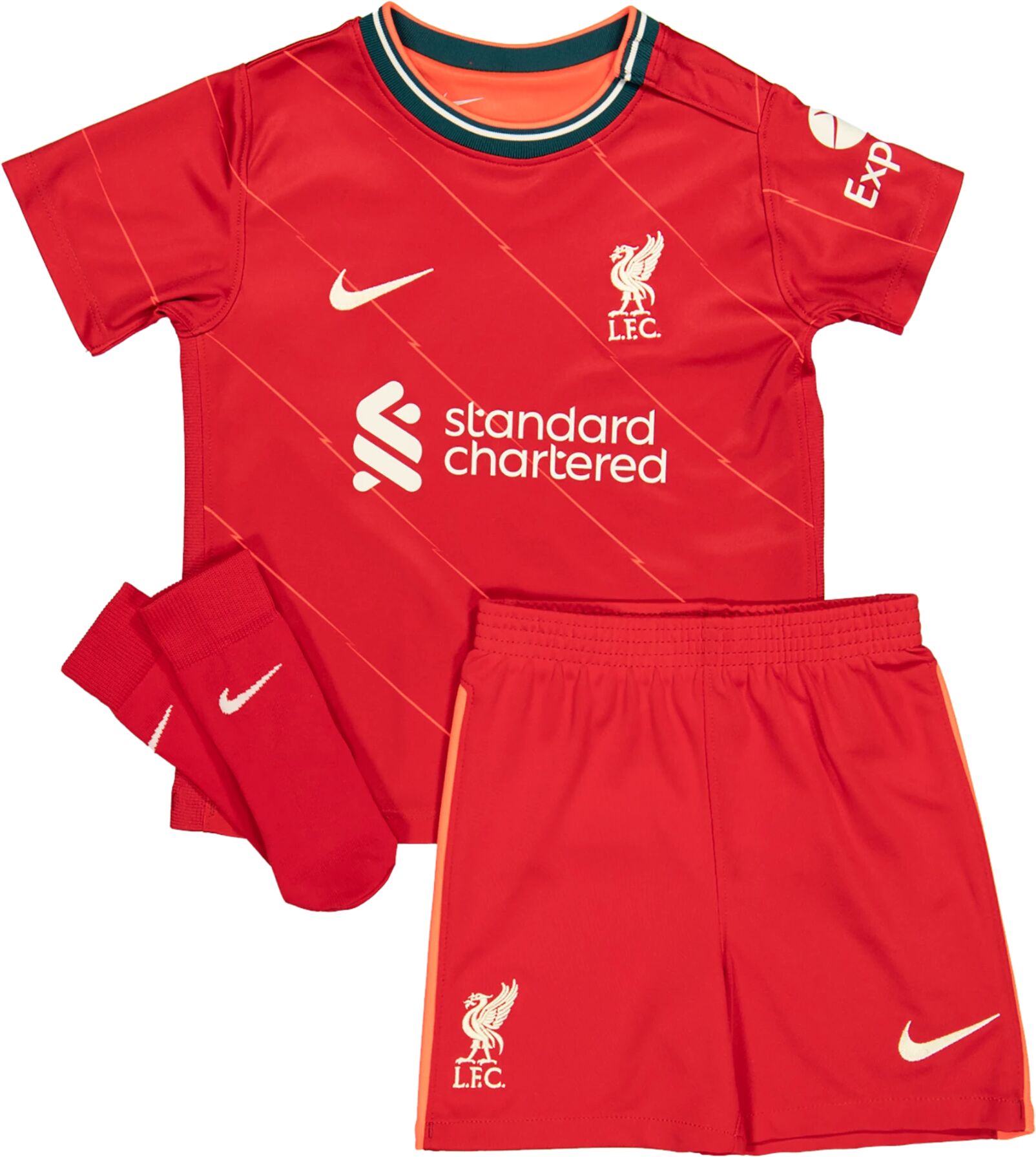 Nike LIVERPOOL FC MINIKIT HOME 21/22, draktsett kids 18-24 months (85-90 Gym Red/bright Crims