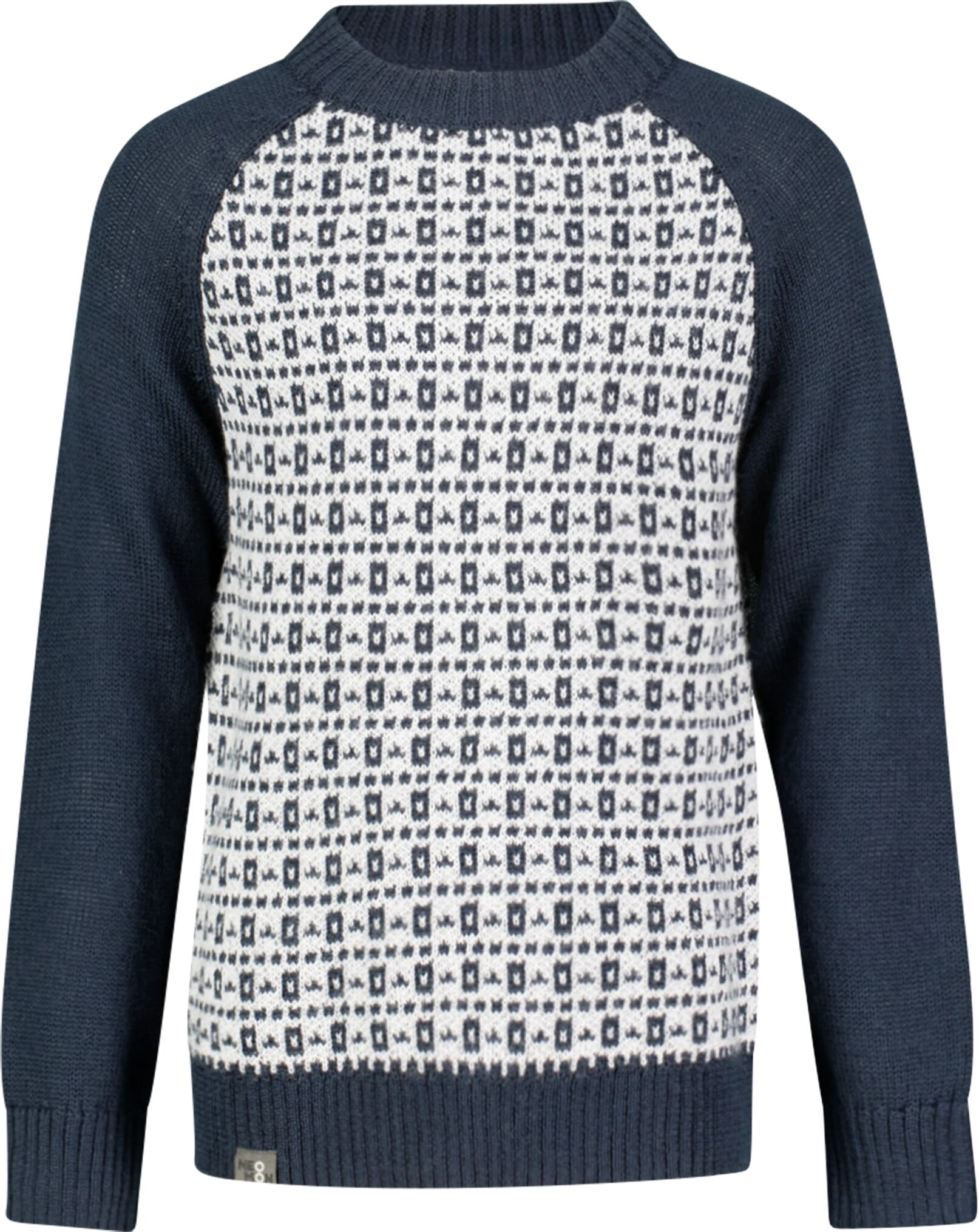 Neomondo Flora Knitted Pattern Sweater, strikkegenser barn 5 Navy Blazer