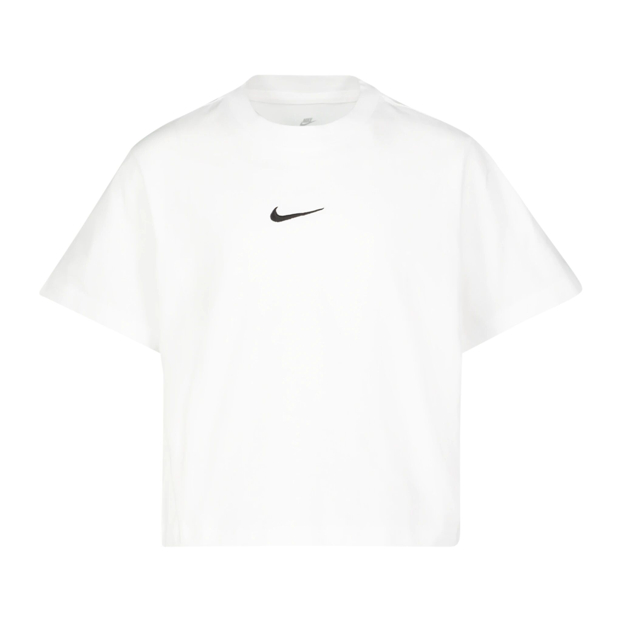 Nike Short Sleeve Boxy, t-skjorte junior S WHITE/BLACK