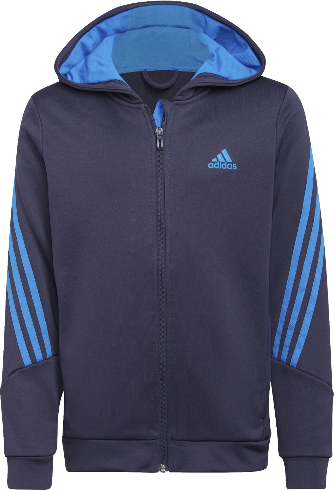 adidas Aeroready Primegreen 3-stripes Full Zip Hoodie, treningsjakke junior 128 Shadow Navy/blue Rus