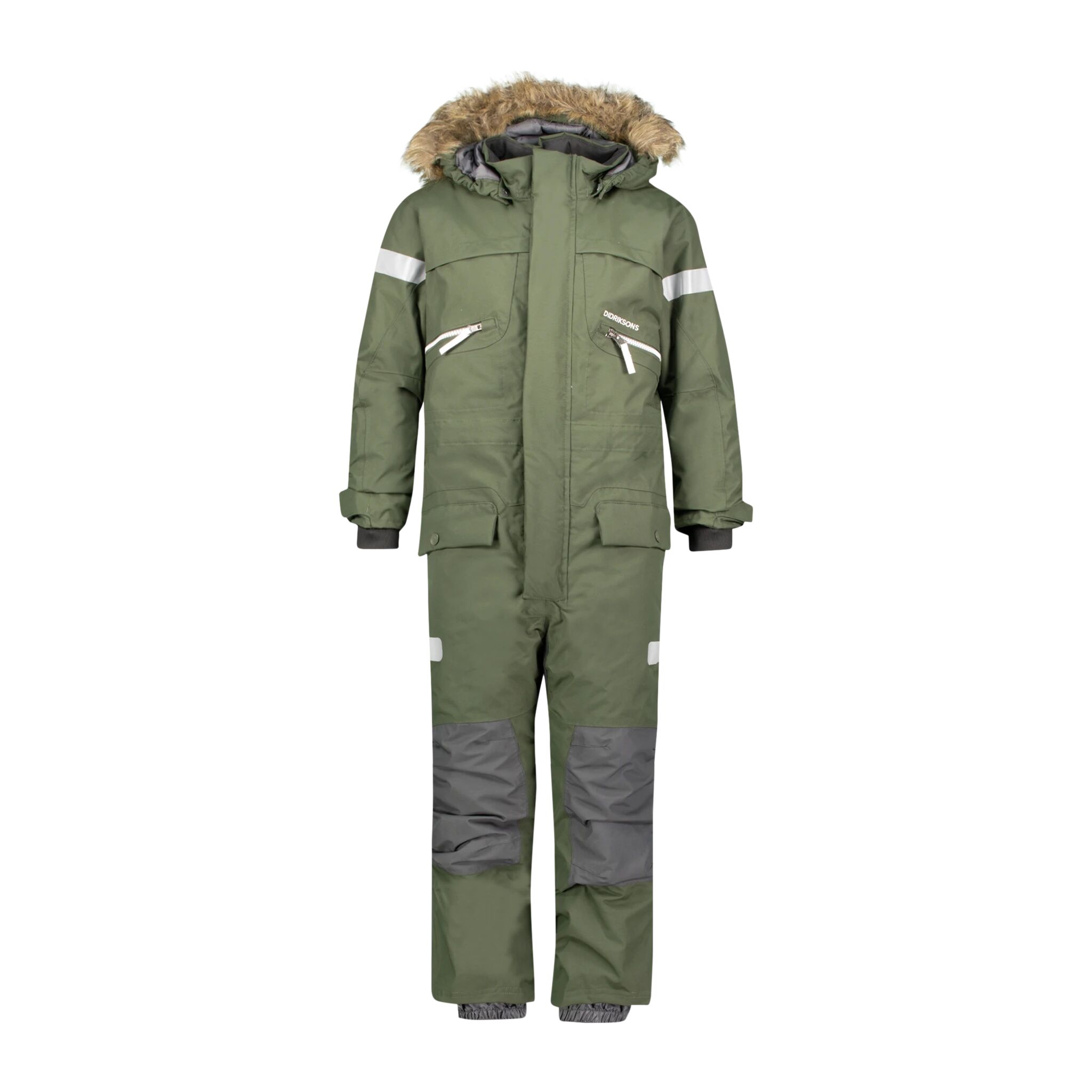 Didriksons Theron Coverall Kids, vinterdress barn 140 Deep green