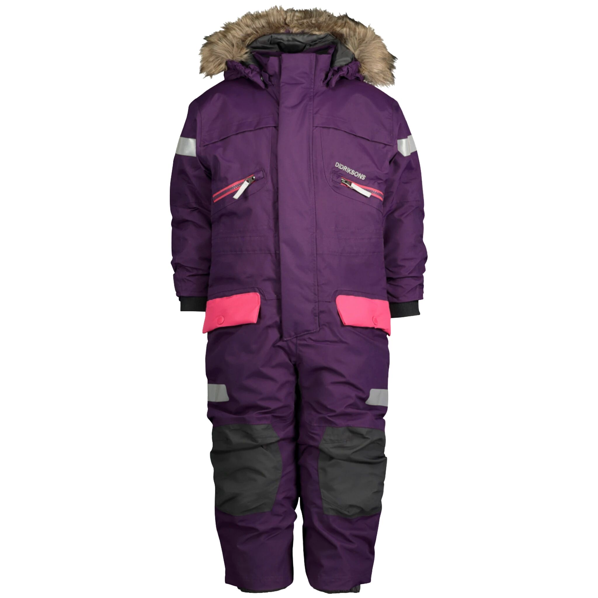 Didriksons Theron 2 Coverall, vinterdress barn 80 Violet