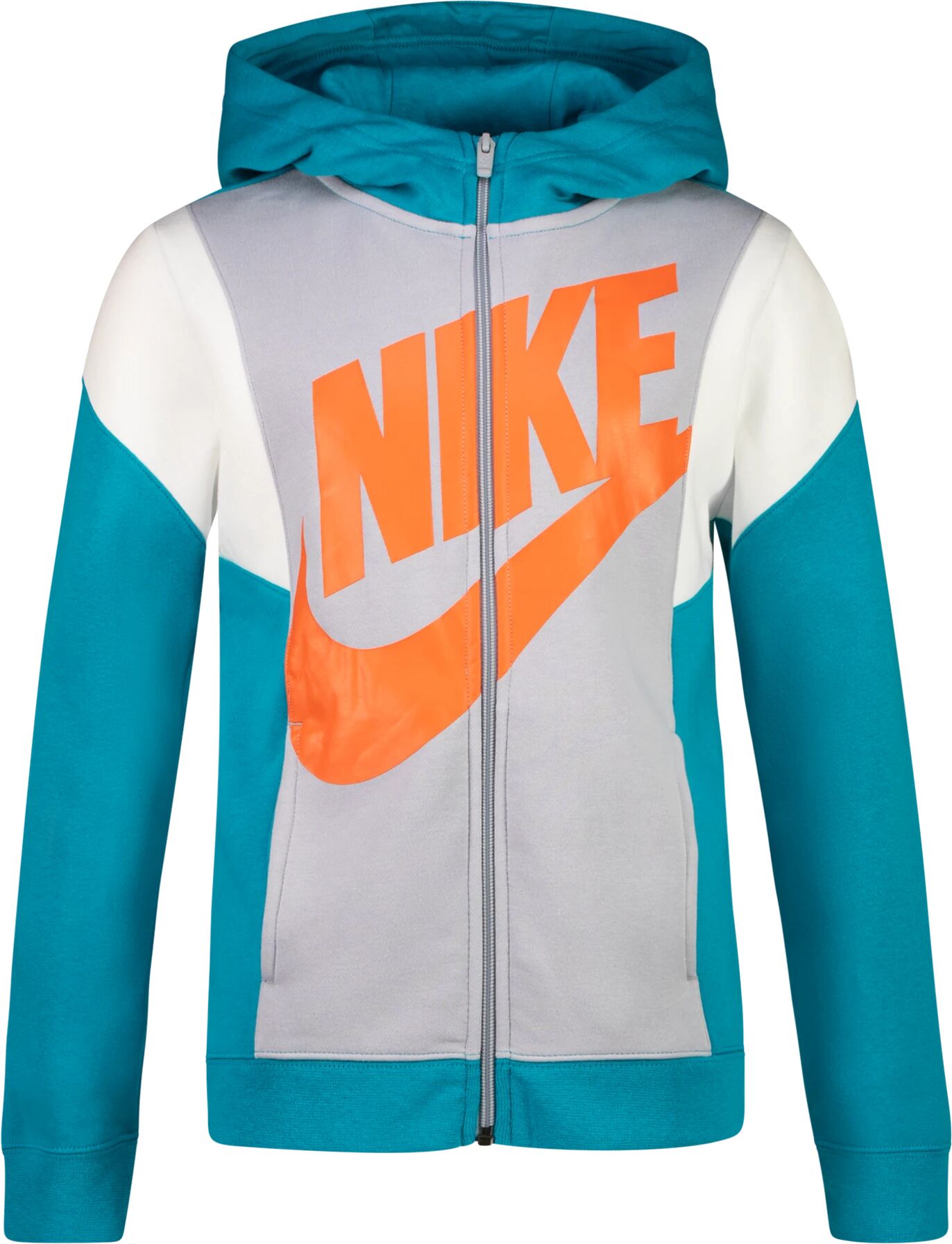 Nike Sportwear Amplify Full Zip Hoodie, hettejakke barn S Aquamarine/wolf Grey