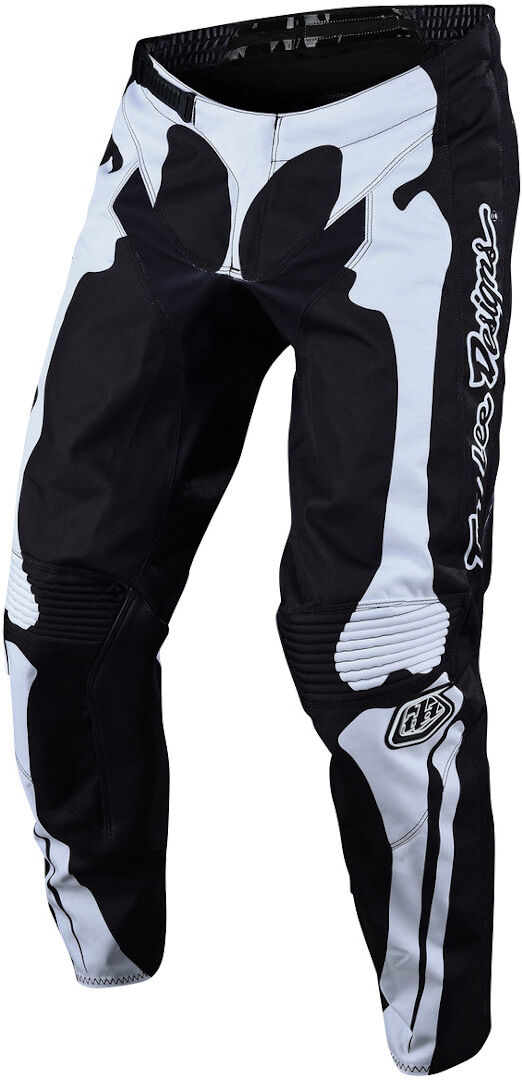 Troy Lee Designs Gp Skully Youth Motocross Pants Młodzieżowe Spodnie Motocrossoweczarny Biały