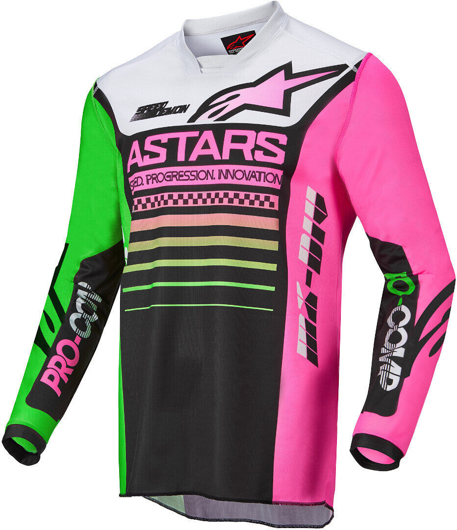 Alpinestars Racer Compass Koszulka Motocrossowa Dla Dzieciczarny Zielony