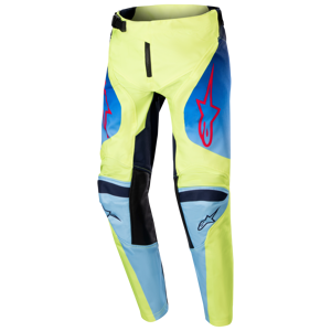 Alpinestars Racer Hoen Crossbyxor Barn Gul Fluo-Blå-Night Mörkblå