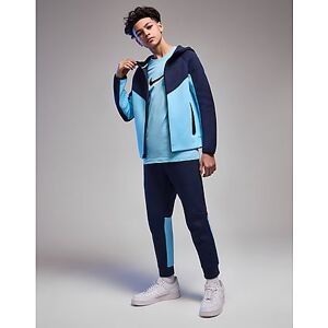 Nike Tech Fleece Joggers Junior - Midnight Navy/Aquarius Blue/Black/Black - Mens, Midnight Navy/Aquarius Blue/Black/Black