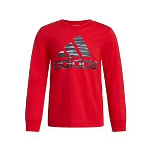 adidas Boys' Future Camouflage Logo Long Sleeve Tee - Big Kid  - Red - Size: Medium