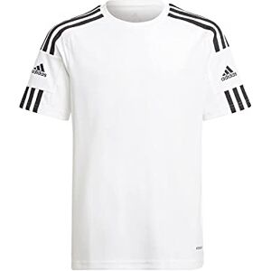 adidas Boy's Squadra 21 Jersey Jersey (Short Sleeve), White/White/Black, 9-10 Years