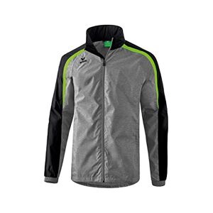 Erima Kid's Liga Line 2.0 All- Weather Jacket, Grey Marl/Black/Green Gecko, Size 164