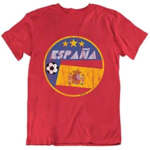 Boys or Girls Spain Espana 2021 Kids Football T-Shirt Country and Flag Retro Circle Spanish Euro Team Red