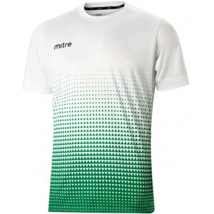 Mitre Junior Ascent Short Sleeve Jersey - WHITE/EMERALD