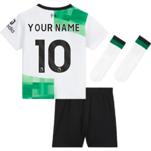 Nike 2023-2024 Liverpool Away Little Boys Mini Kit (Your Name) - White - male - Size: LB 6-7yrs (116-122cm)