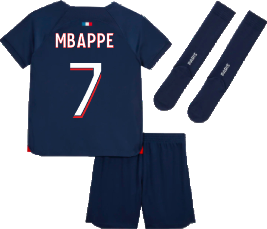 Nike 2023-2024 PSG Home Mini-Kit (Mbappe 7) - Navy - male - Size: XSB 3/4yrs (98-104cm)