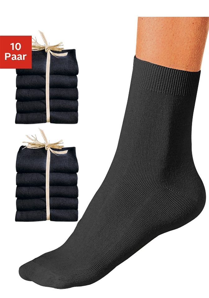 Go in Basicsocken, (10 Paar), unifarben schwarz