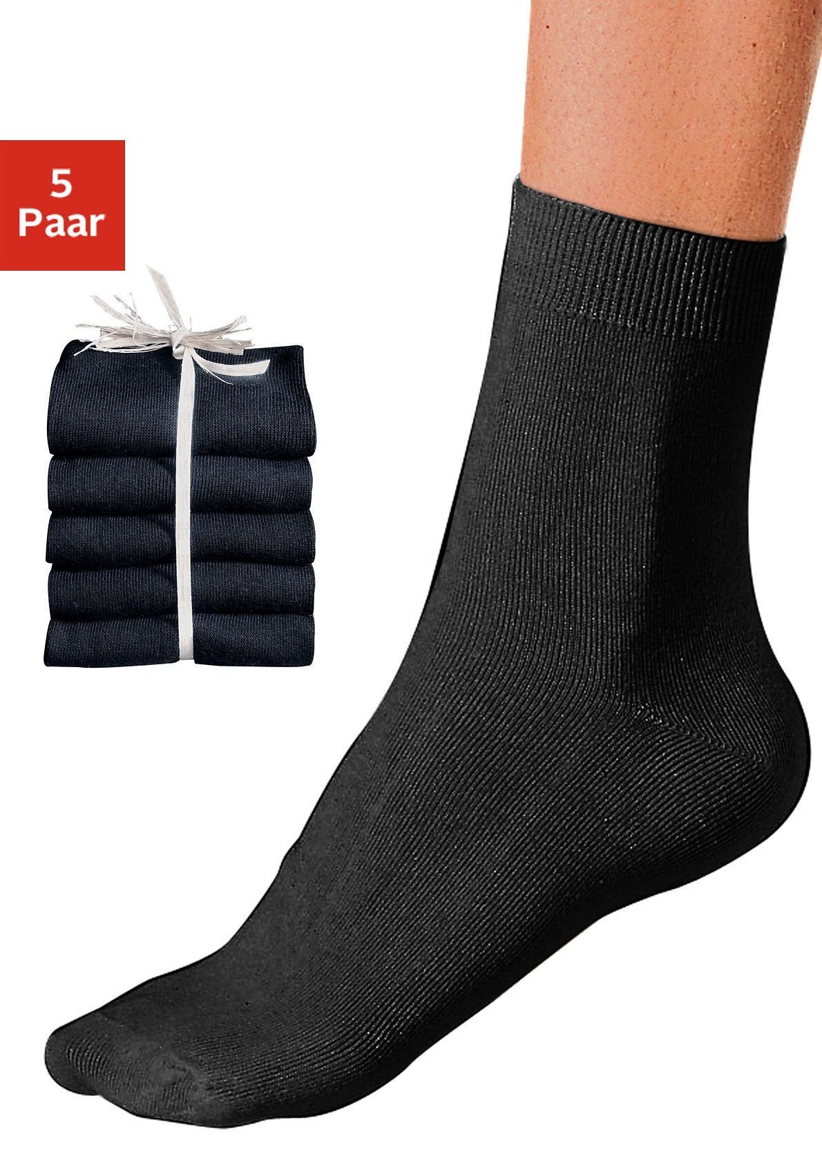 Go in Basicsocken, (5 Paar), unifarben schwarz