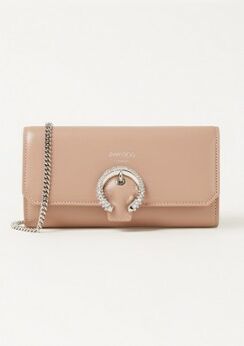 Jimmy Choo Clutch aus Kalbsleder mit Strassdetail Beige 1 maat