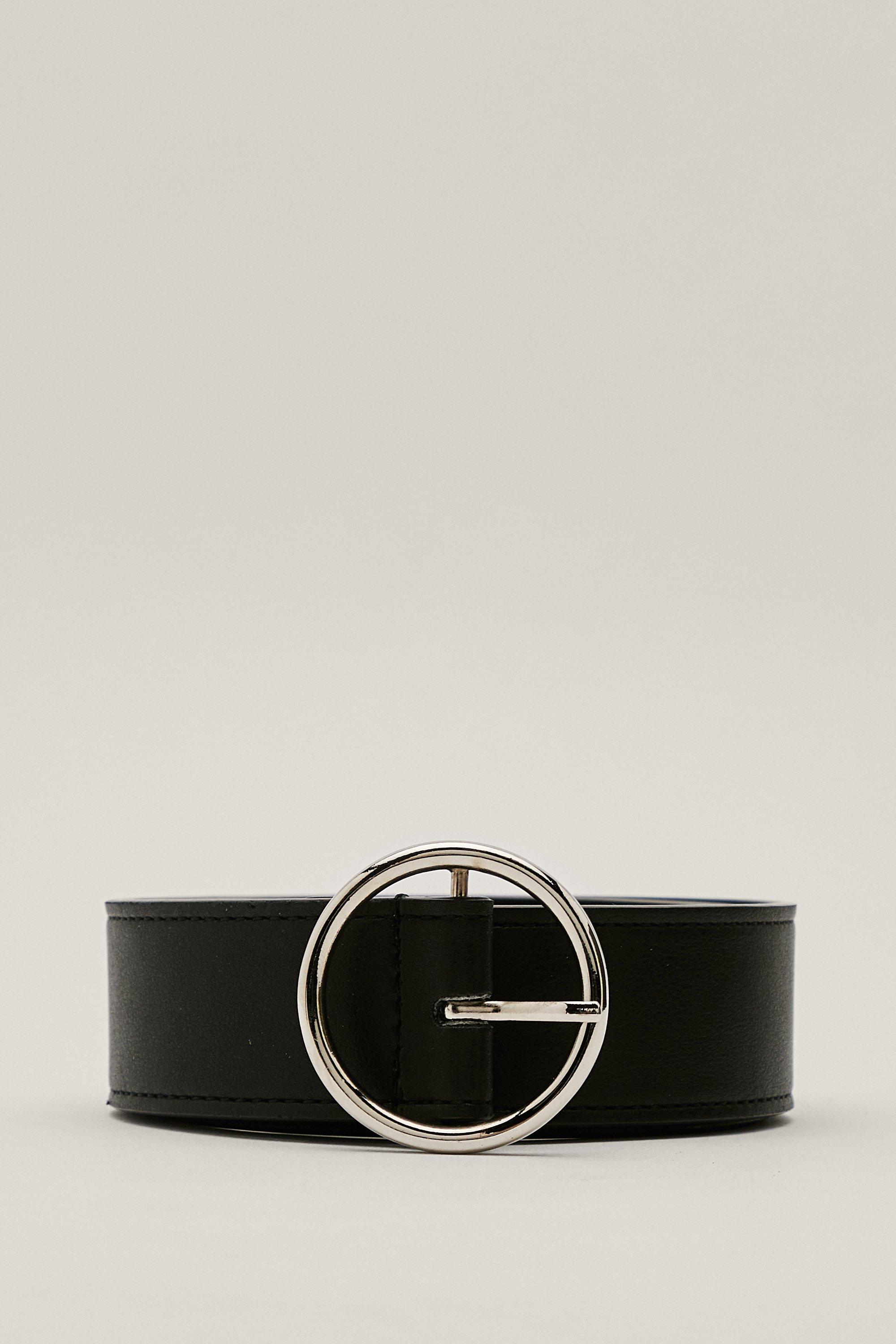 Nasty Gal Womens Recycled Pu Circle Belt - Black - ONE SIZE, Black