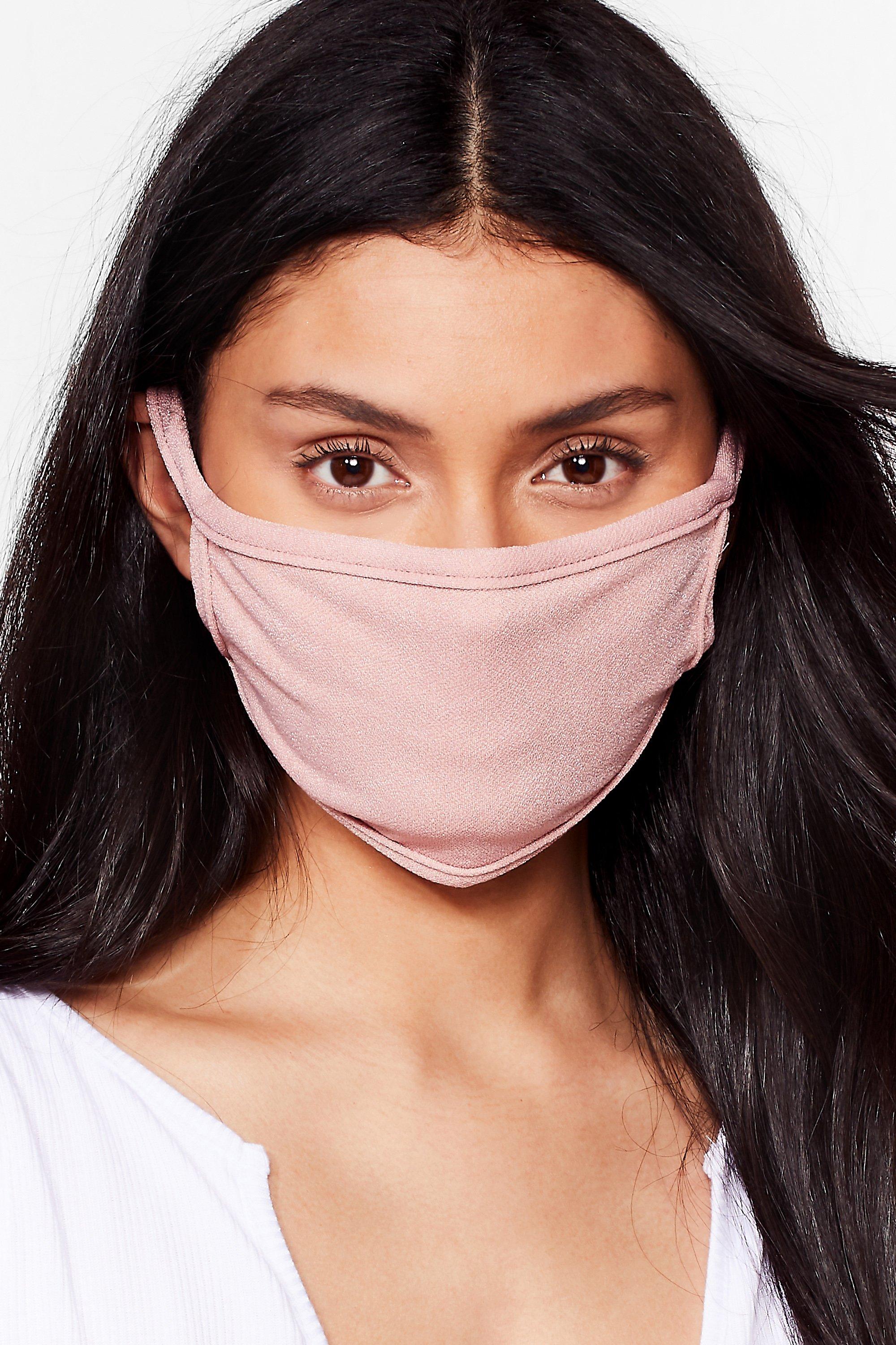 Nasty Gal Womens Soft Fabric Fashion Face Mask - Pink - ONESIZE, Pink