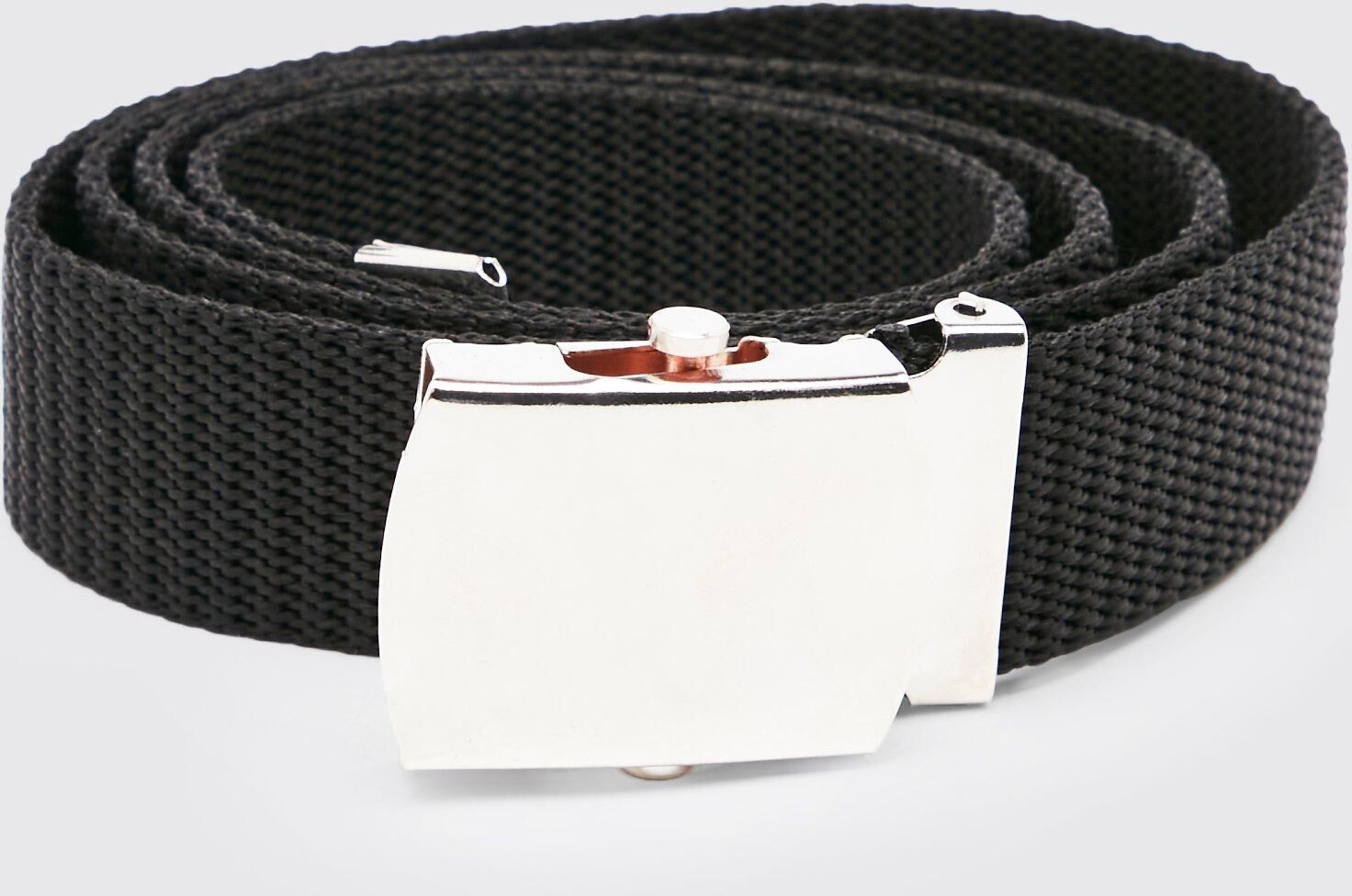 Boohoo Webbing Belt- Black  - Size: XL