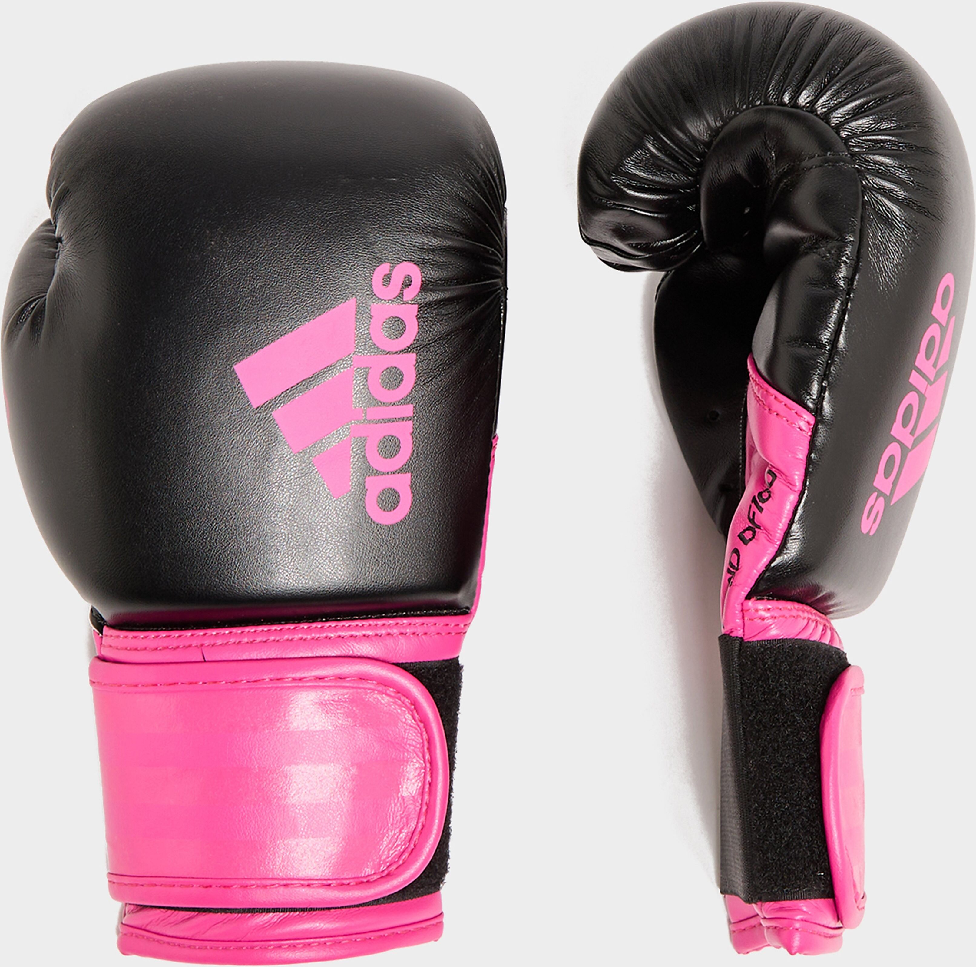 adidas Hybrid 100 Boxing Gloves - Black/Pink - Womens  size: 6 OZ