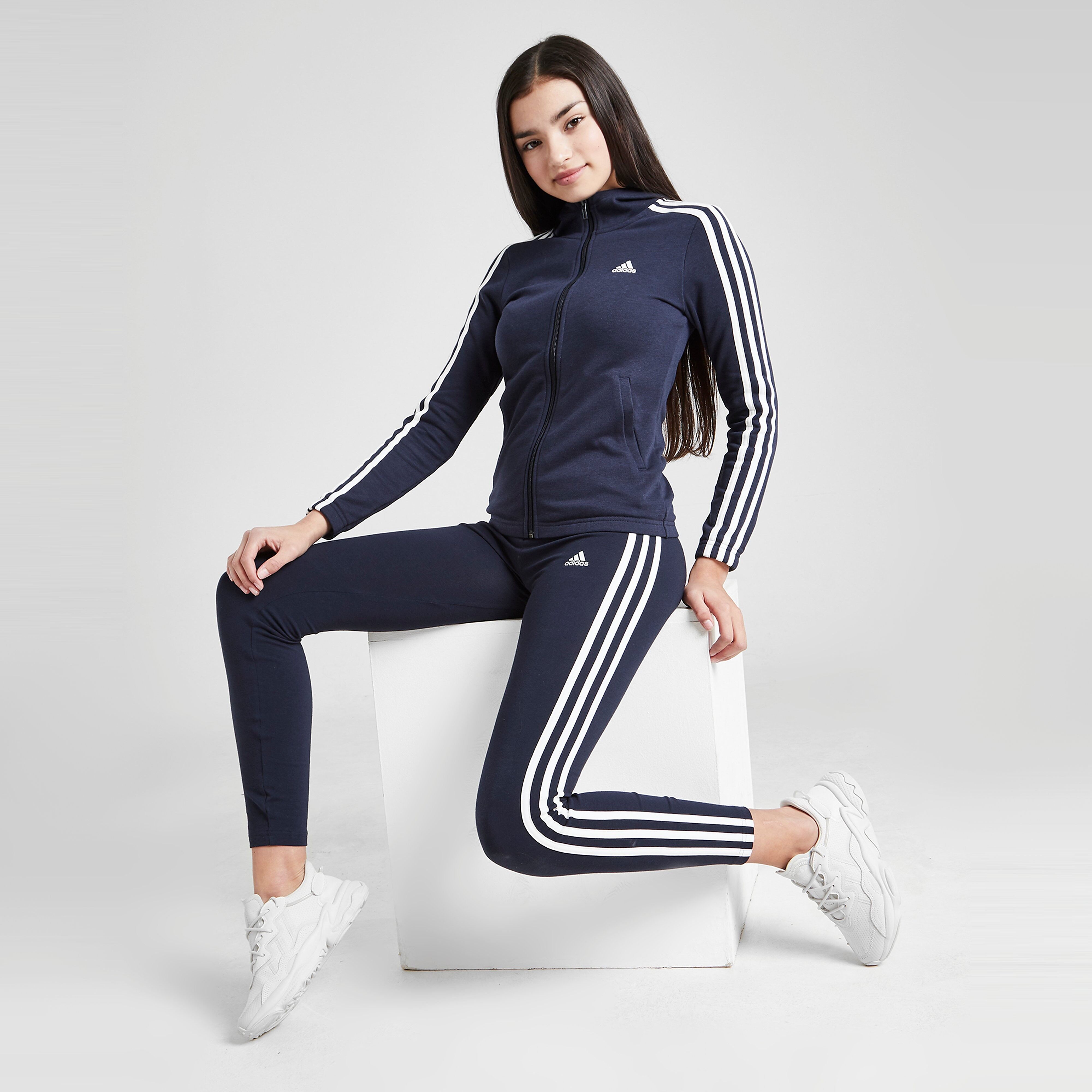 adidas Girls' Badge of Sport 3-stripes Leggings Junior - Navy  size: 7-8Y