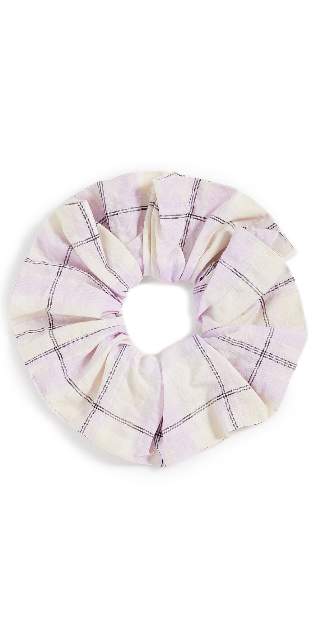 GANNI Seersucker Check Scrunchie Orchid Bloom One Size  Orchid Bloom  size:One Size