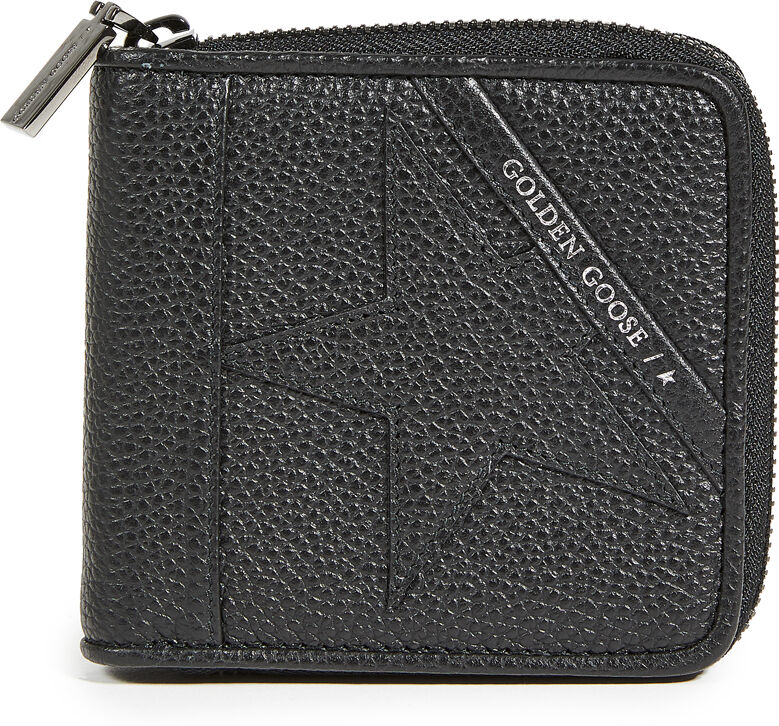 Golden Goose Star Medium Zip Wallet Black One Size  Black  size:One Size