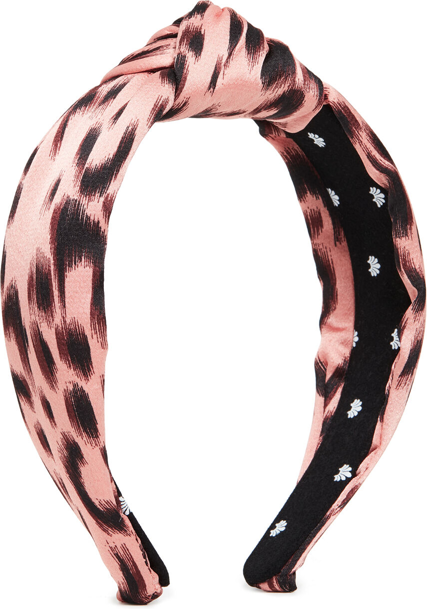 Lele Sadoughi Silk Leopard Knotted Headband Pink Leopard One Size  Pink Leopard  size:One Size