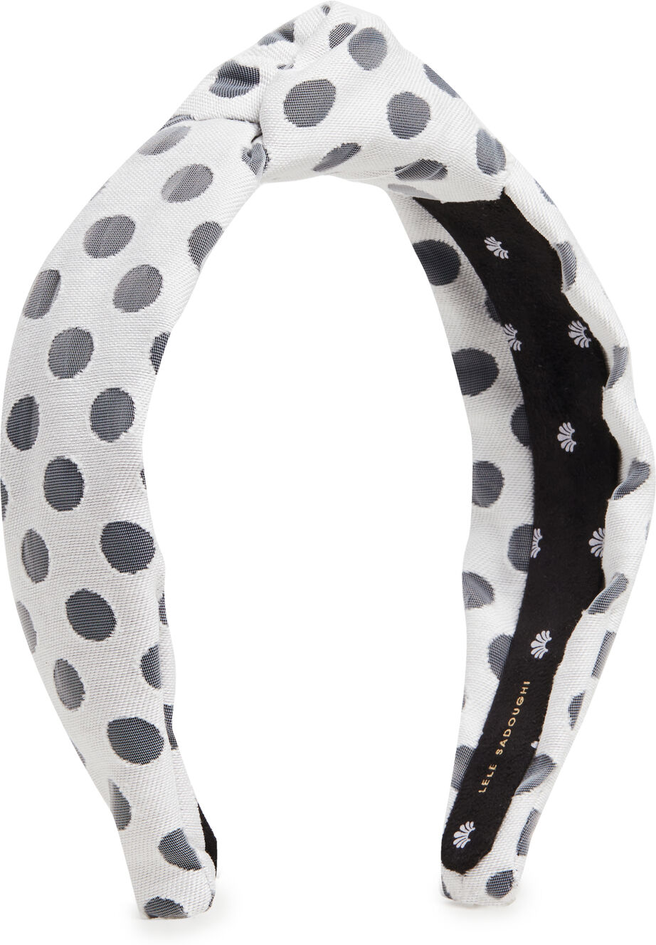 Lele Sadoughi Polka Dot Knotted Headband Black & White One Size  Black & White  size:One Size