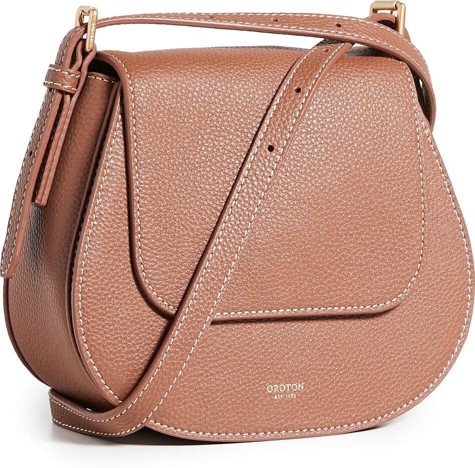 Oroton Margot Small Saddle Crossbody Bag Whiskey One Size  Whiskey  size:One Size