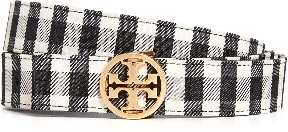 Tory Burch 1 Gingham Reversible Logo Belt" Black/Black Gingham XS  Black/Black Gingham  size:XS