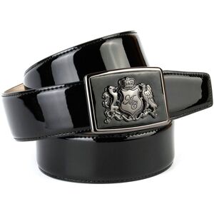 Anthoni Crown Ledergürtel, mit Anthoni Crown Wappen, zeitloses Design schwarz  90